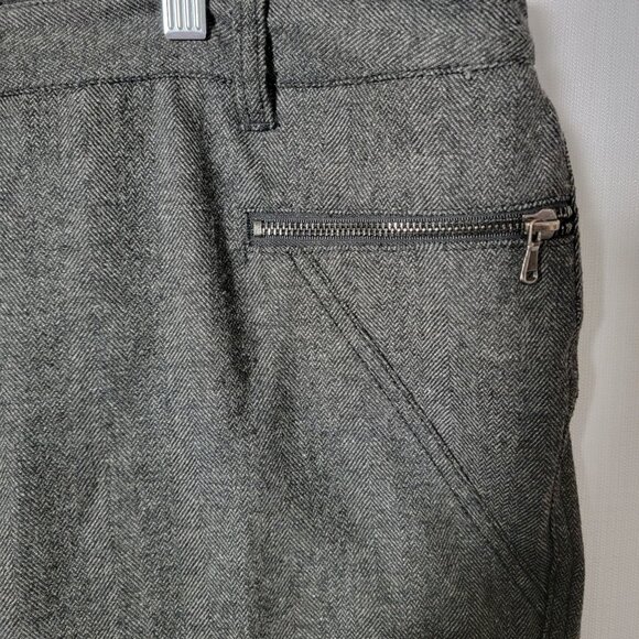 Kenar Womens Moto Style Dress Pants Zip Legs Sz 10 Zip Pockets Lined Grey Tweed - Picture 5 of 16